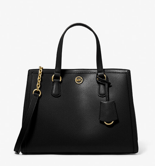 Chantal Medium Pebbled Leather Satchel